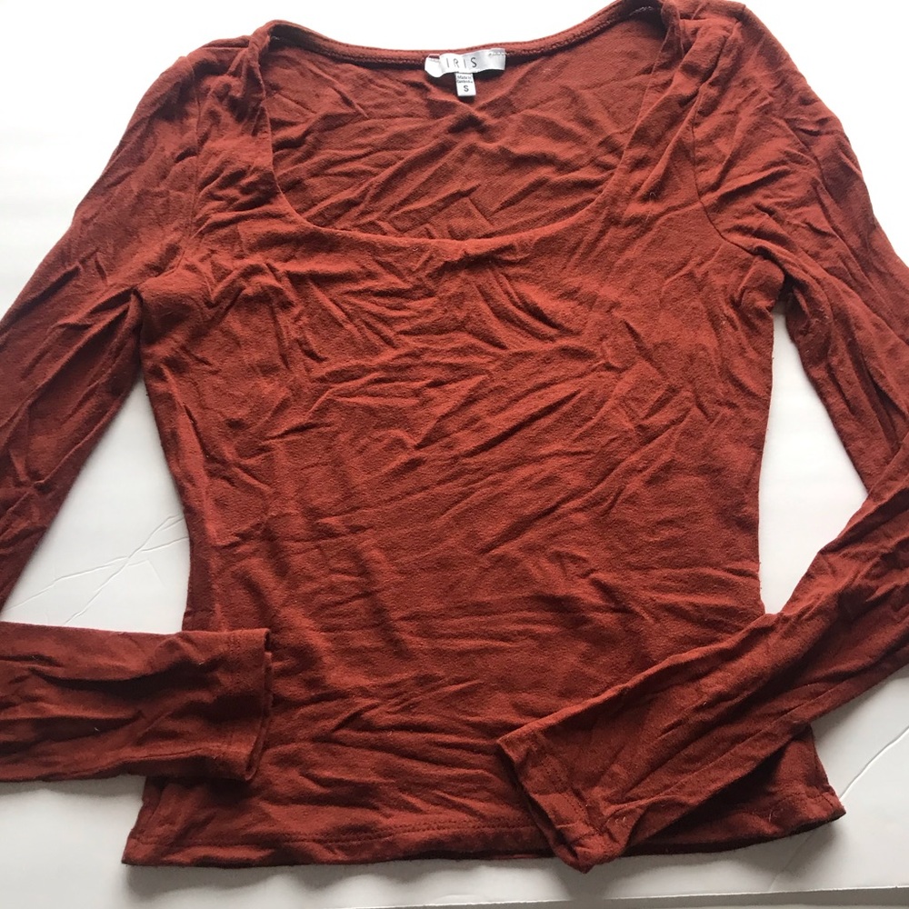 VINTAGE SQUARE NECK LONG SLEEVE TOP
